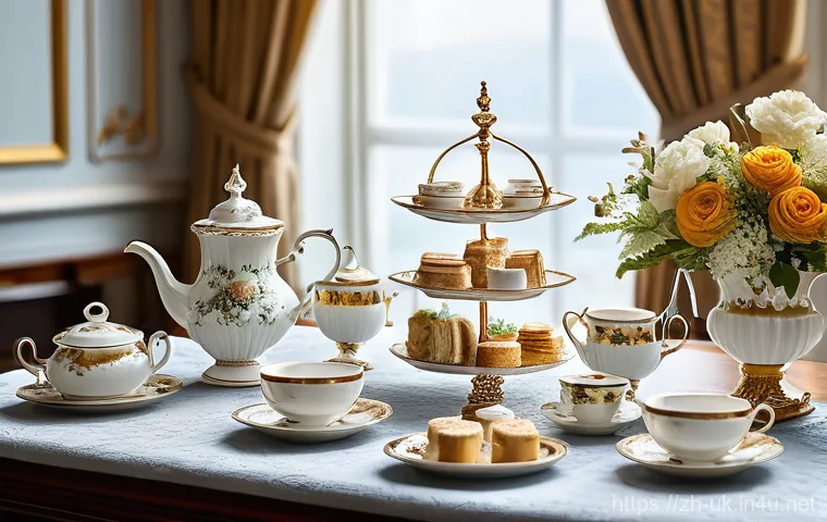 영국 애프터눈 티 문화 - Prompt 1: Classic Victorian Afternoon Tea in a Grand Setting**