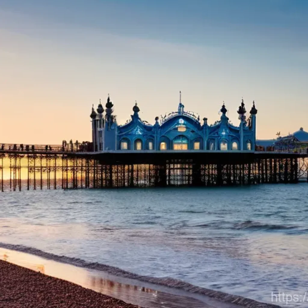 브라이튼 해변에서 즐길 수 있는 액티비티 - Brighton Palace Pier: Daytime Thrills and Sunset Serenity**
A bustling, wide-angle shot of Brighton...