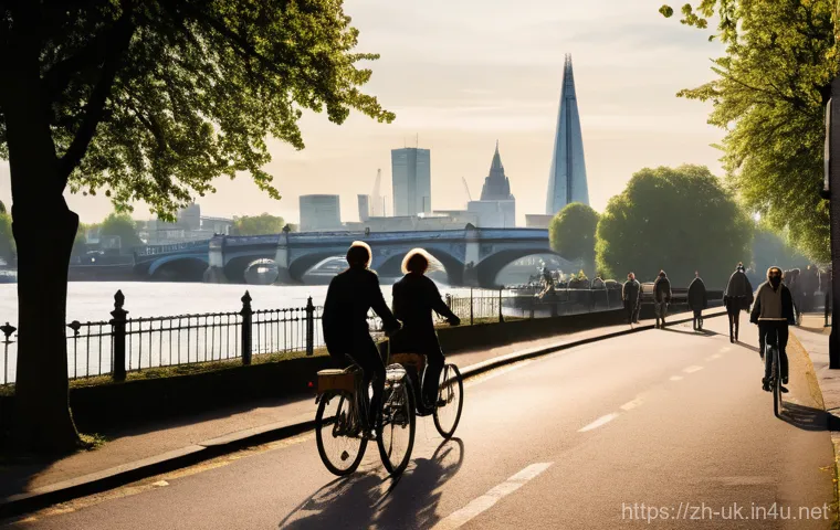 영국 교통 파업과 영향 - A vibrant London street scene during daytime, depicting a diverse group of young adults confidently ...